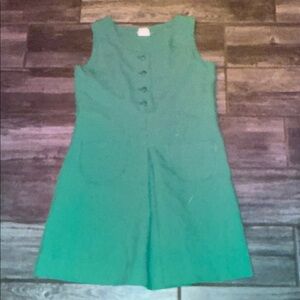 Vintage Girl Scouts Elegant Green Sleeveless Dress size 14